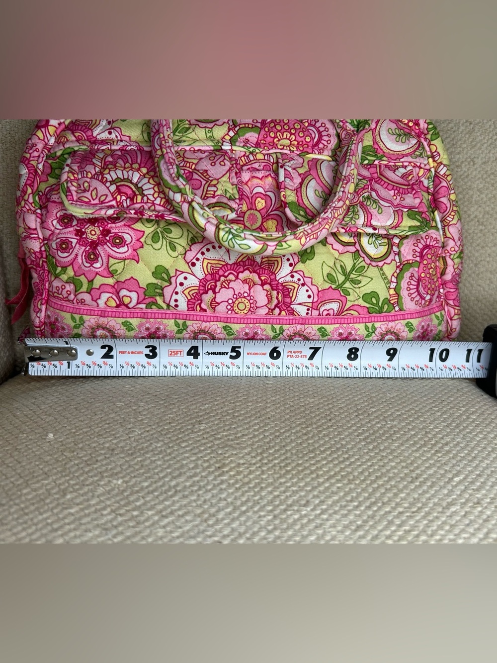 Vera Bradley petal pink bowler bag. Mint condition - Picture 3 of 9